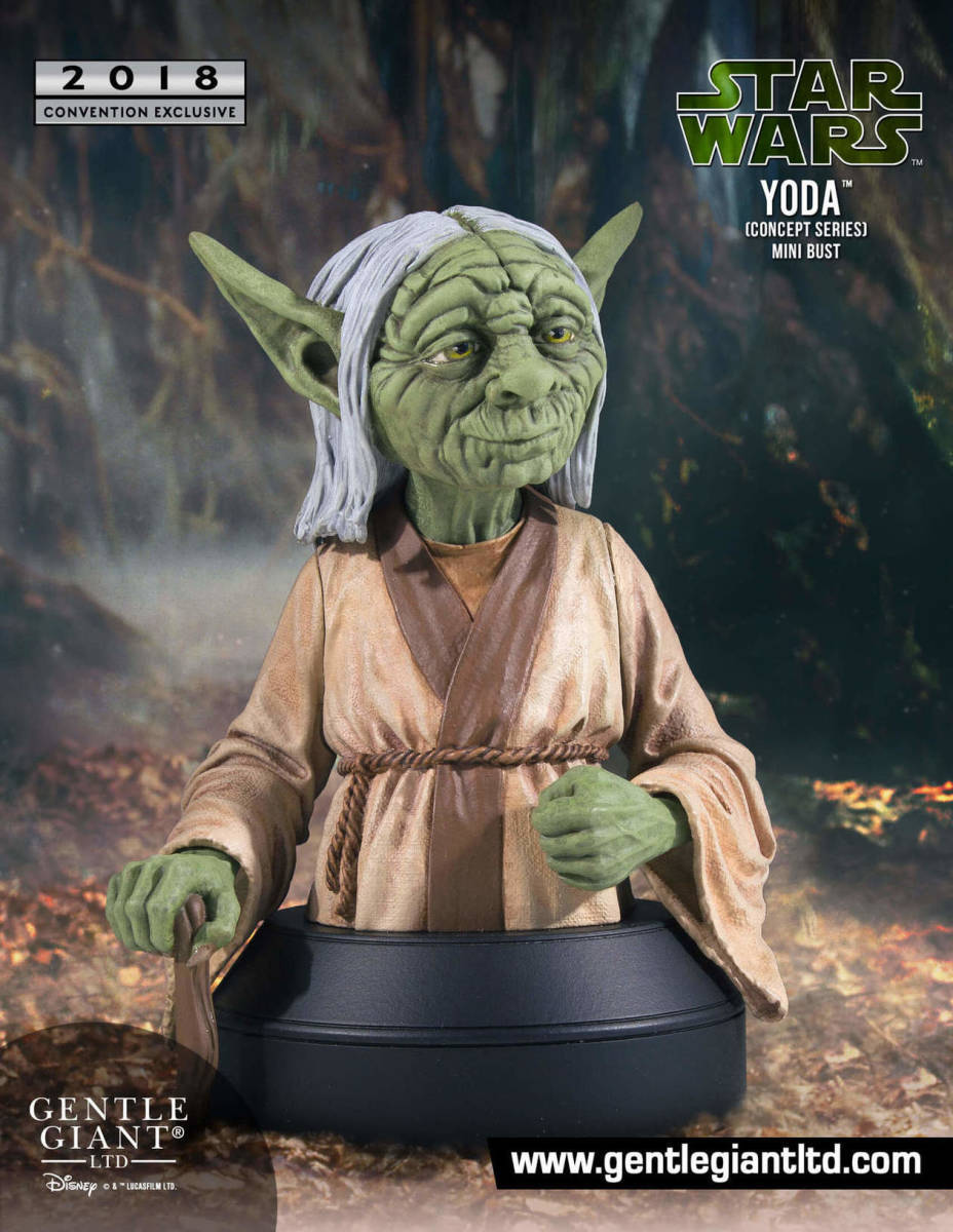 ★GENTLE GIANT★2018 SDCC★ CONVENTION EXCLUSIVE★McQUARRIE CONCEPT★YODA★COLLECTBLE MINI BUST★