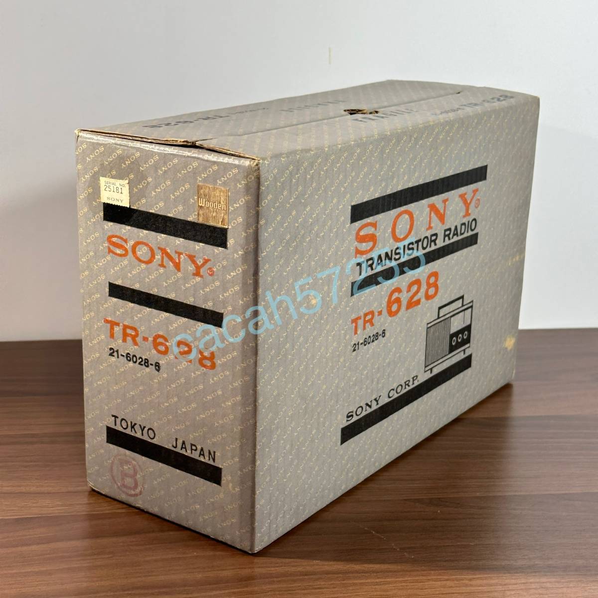* nationwide free shipping * rare unused goods Sony transistor radio TR-628 original box battery * Sony FRAGILE Transistor radio Wooden 21-6028-6