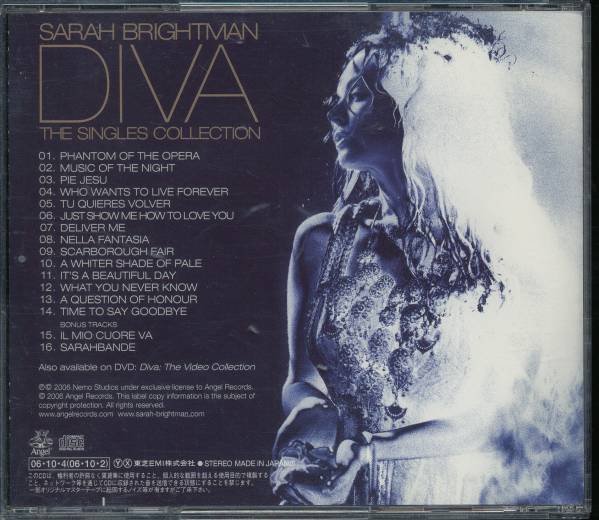 サラ・ブライトマン/Sarah Brightman/輝けるディーヴァ~ベスト・オブ・サラ・ブライトマン (Sarah Brightman DIVA The Singles Collection)_画像2