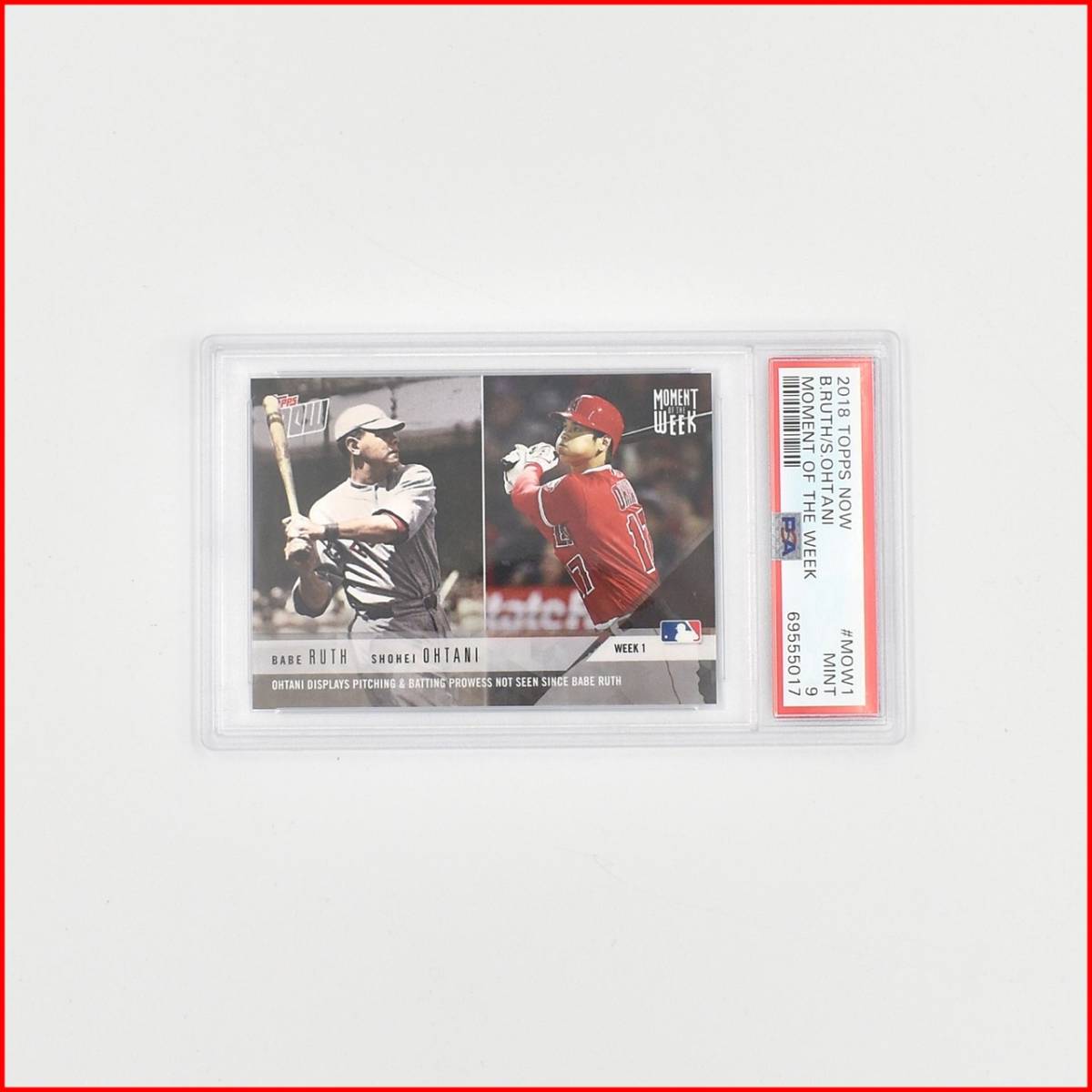 PSA9】大谷翔平 ベーブ・ルース 2018 Topps Now Moment of the Week