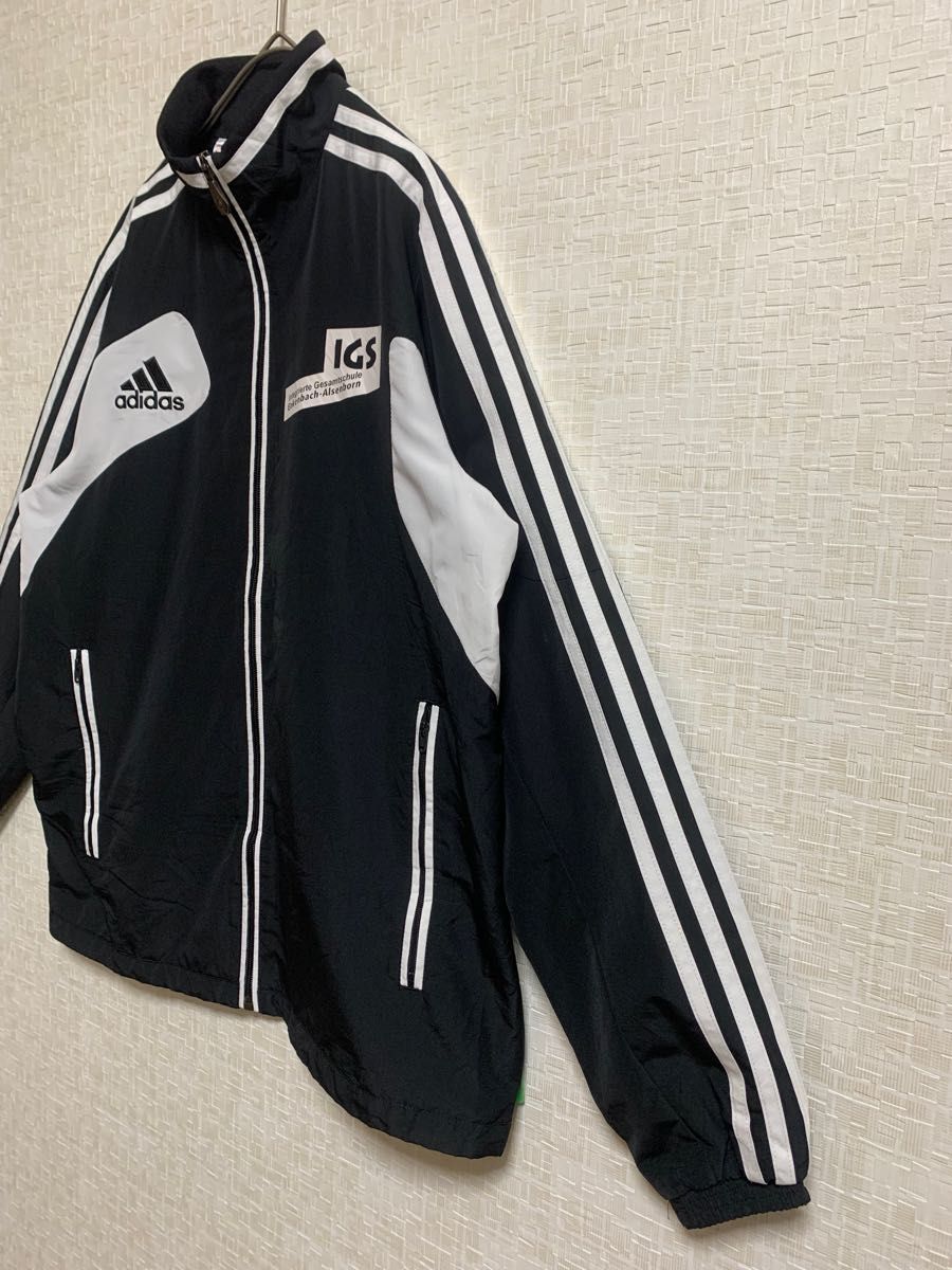 アディダス トラックジャケット  ウィンドブレーカー　ジュニア　ブラック adidas 