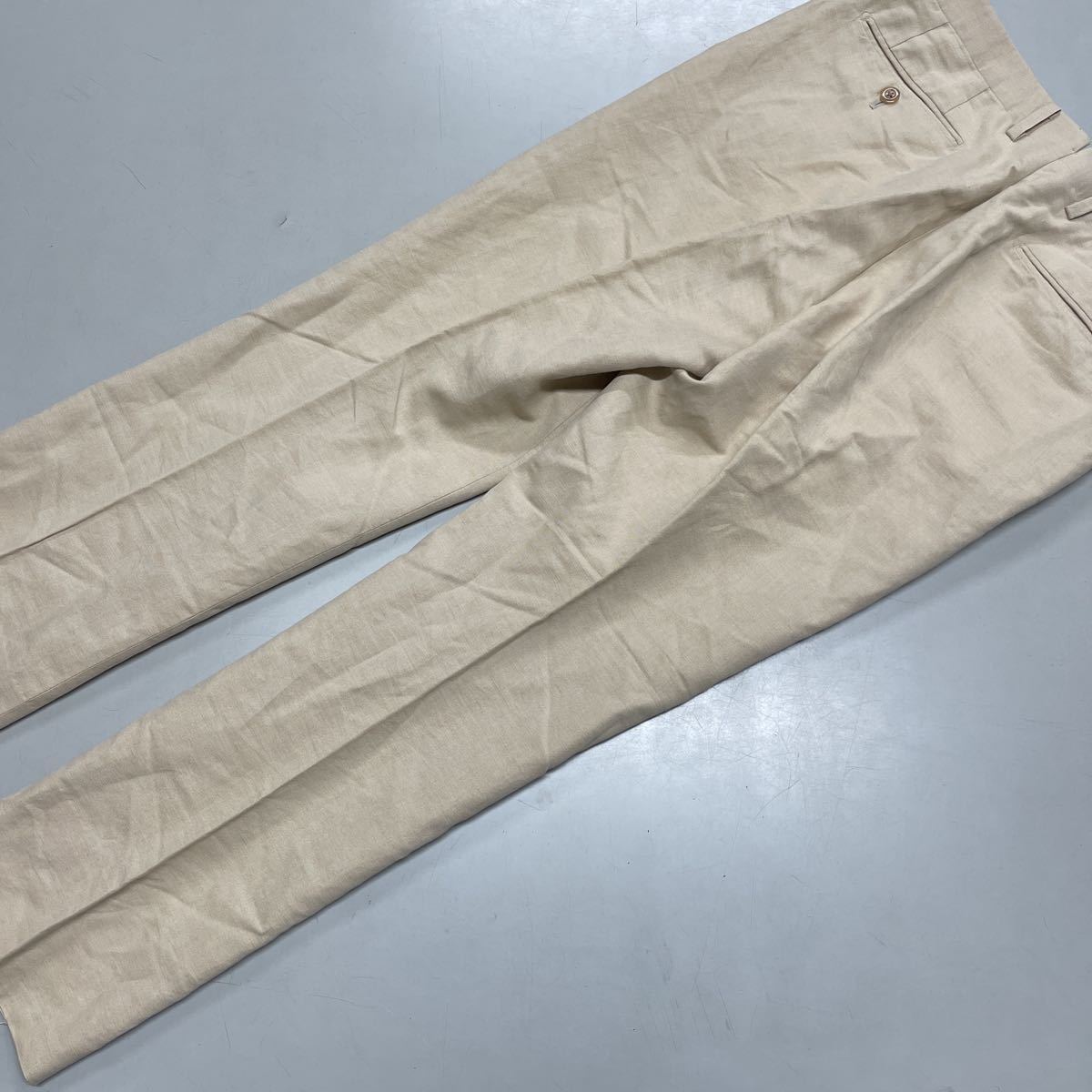 Mila schon Mila Schon cotton flax tuck entering pants cotton hemp men's chinos W85 made in Japan MADE IN JAPAN