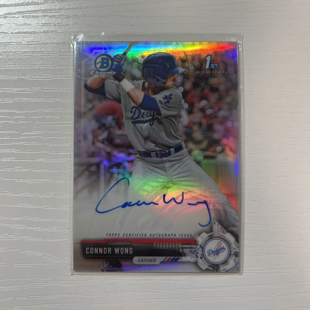 2017 Bowman Draft Chrome Connor Wong refractor auto 499枚限定の画像1