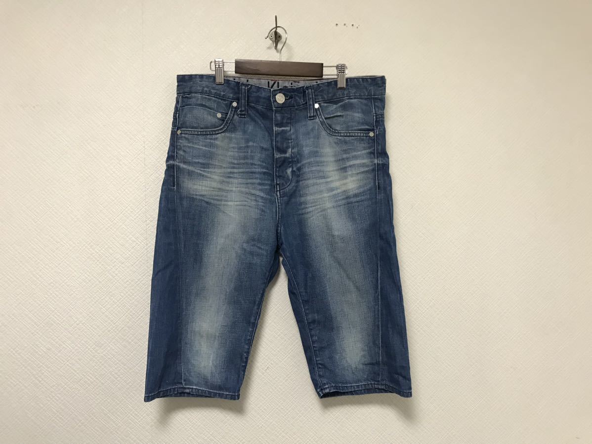 本物カルバンクラインジーンズCalvin Klein Jeansコットンデニムハーフショートパンツアメカジメンズサーフミリタリー青31Mモーリシャス製