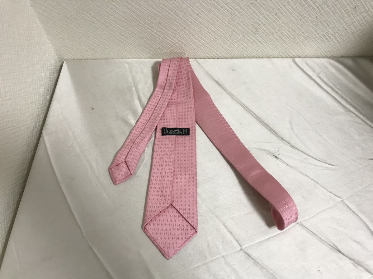  подлинный товар Hermes HERMES шелк H рисунок галстук мужской Golf костюм бизнес American Casual Surf милитари розовый Франция производства 