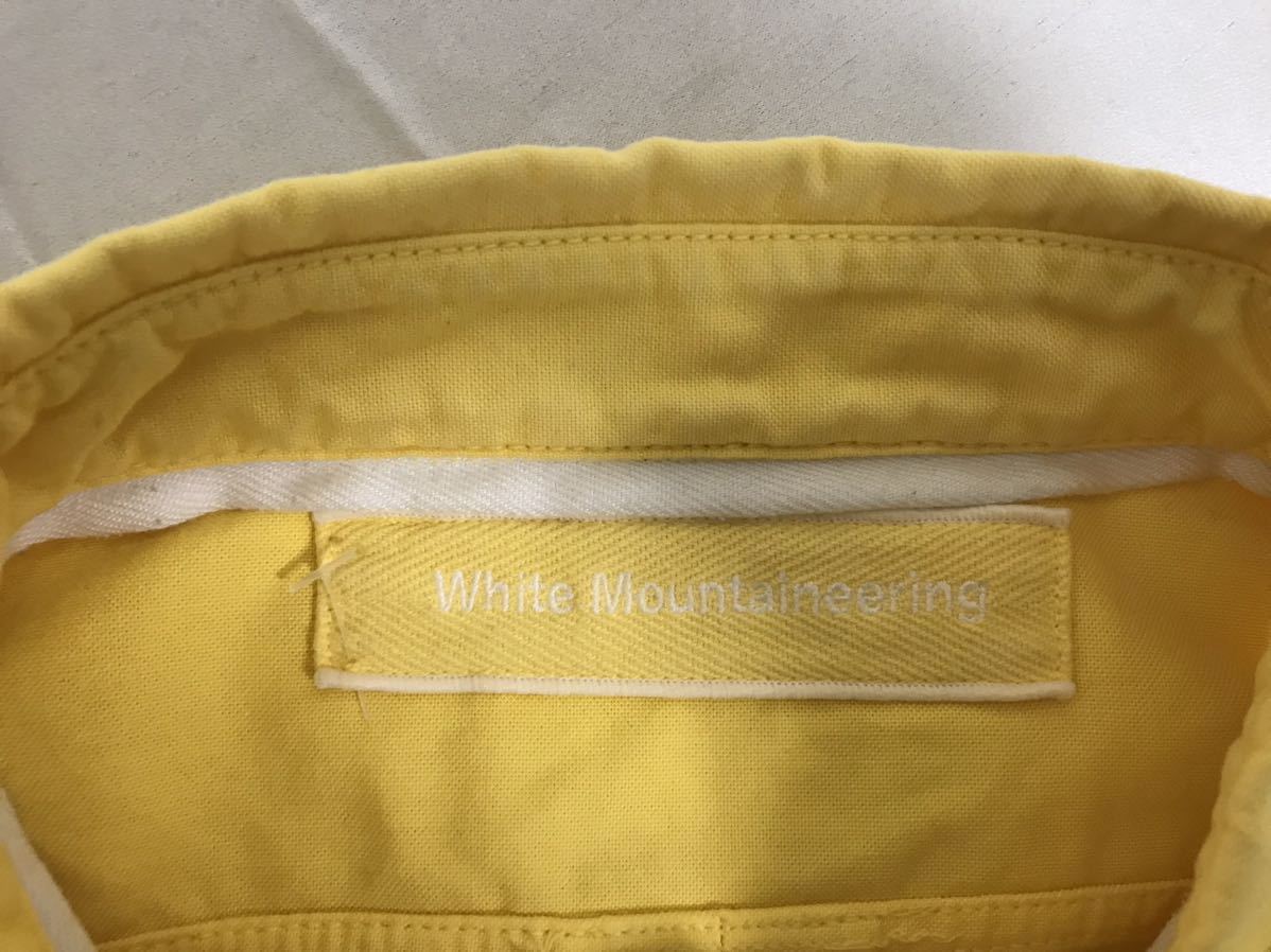本物ホワイトマウンテニアリングWhite Mountaineeringコットンワーク半袖シャツメンズサーフアメカジビジネススーツイエローS日本製