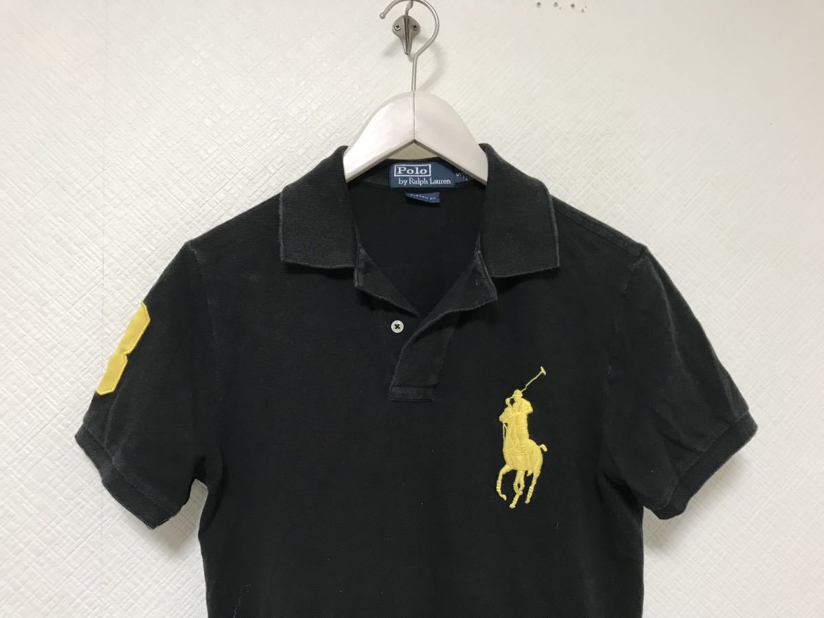 本物ポロラルフローレンPOLO RALPH LAURENコットンビッグポニー半袖ポロシャツメンズサーフアメカジミリタリービジネススーツゴルフS黒