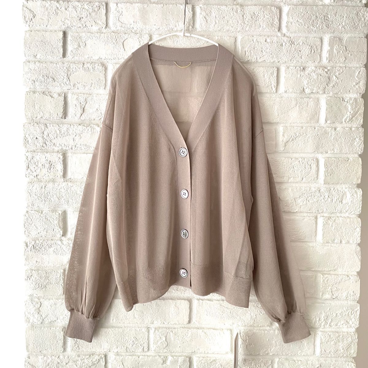 アパルトモン Sheer Cardigan シアーカーディガン ベージュ L
