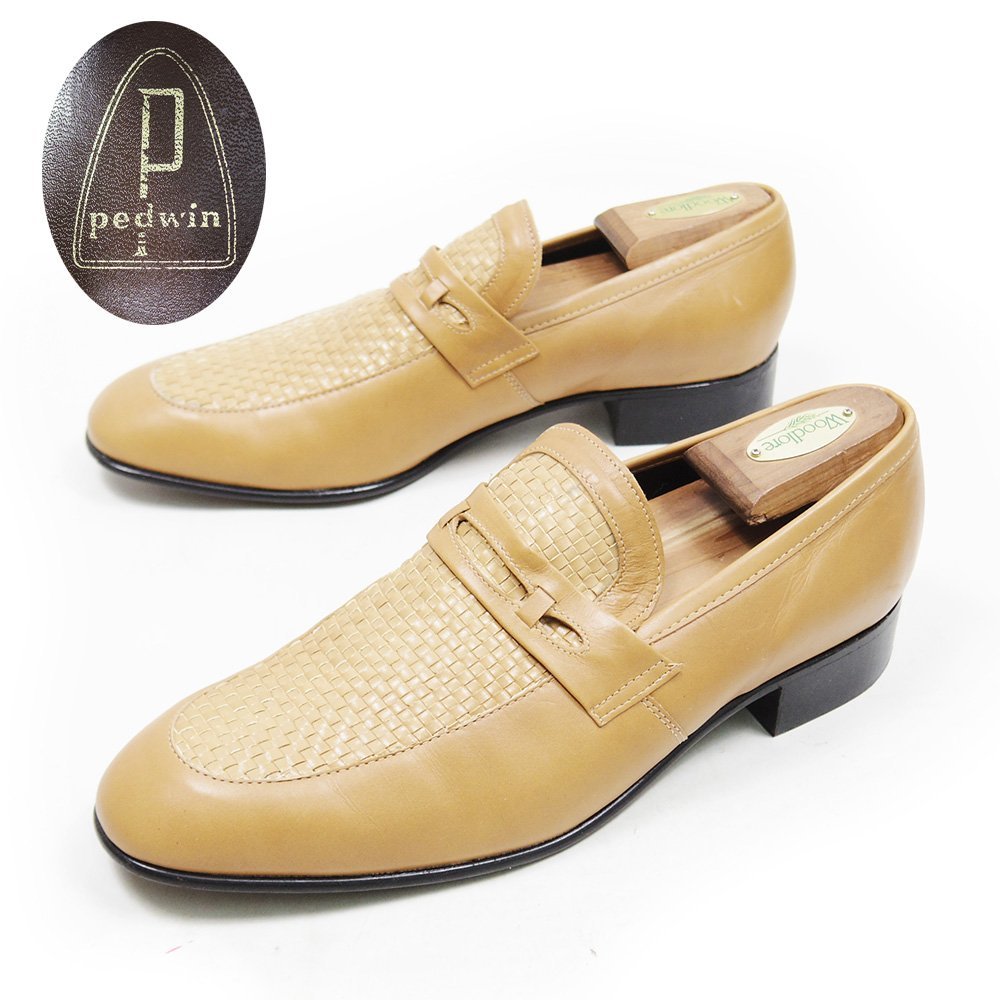  превосходный товар 60-70s 29cm соответствует PEDWINpedo wing туфли без застежки Loafer BROWN SHOE COMPANY оттенок бежевого кожа обувь кожа обувь /U8077