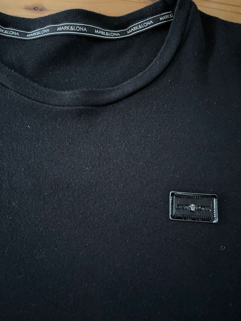 送料込み！ MARK&RONA ワンポイント 半袖 Tシャツ 黒 ブラック Sサイズ マークアンドロナ ドクロ スカル GOLF ゴルフウェア_画像6