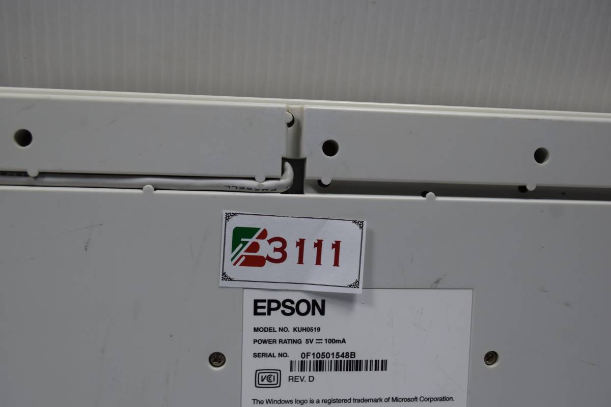 E3111 & L Epson/エプソン USBキーボード　KUH0519 訳あり：写真4枚目_画像7