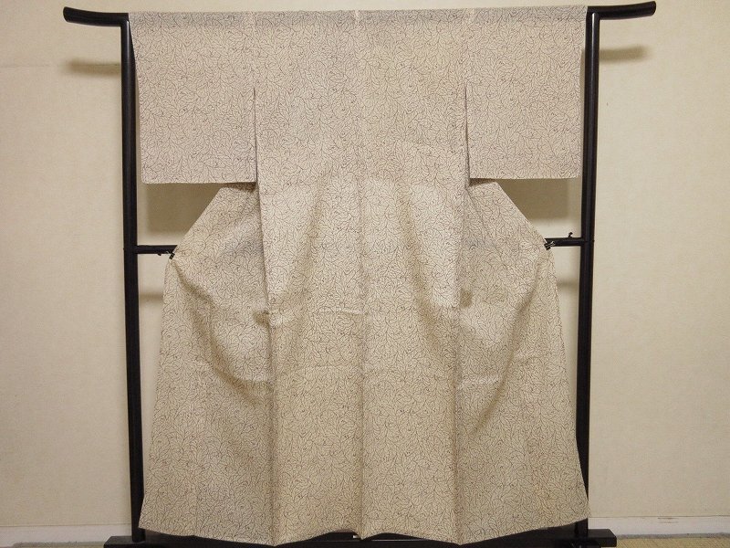 ドークブア□夏小紋紗紬葉高島屋扱いしつけ付極上の逸品518 - JChere