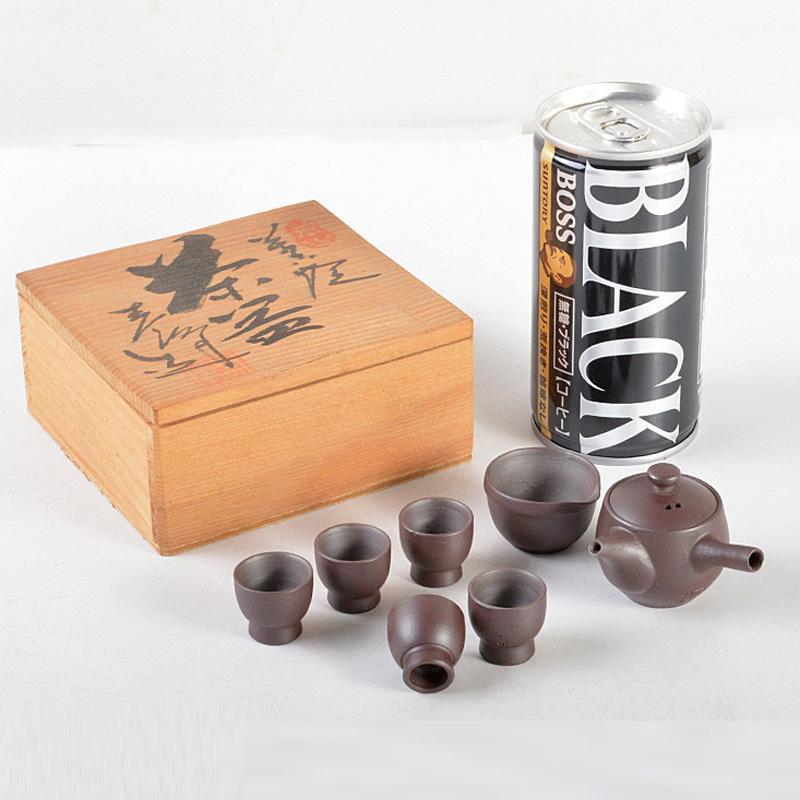 煎茶道具 萬古焼 春峯造 雛茶器揃 小さい茶器揃い 共箱 V R5589-