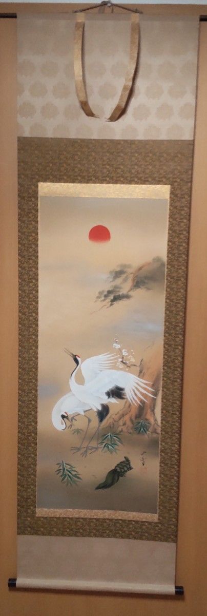 2 掛軸 菅原如学作 松竹梅鶴図 木箱付き|PayPayフリマ