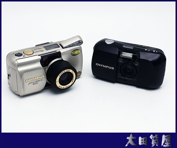 8)質屋出品☆OLYMPUS コンパクトフイルムカメラ/2点 μ 【mju;】 ZOOM 105 DELUXE μ/動作品 【mju;/ジャンク品 1円～売り切りの画像1