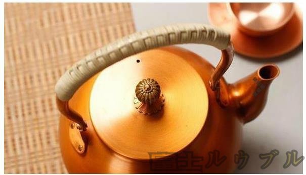 最新作人気推薦☆ 紫銅壺 老鉄瓶 手作り復古銅壺 やかんを沸かす お茶の道具 鹿 提梁壺_画像3