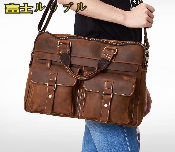 新品 牛革 本革 使い勝手抜群ファッション メンズバッグ ショルダー