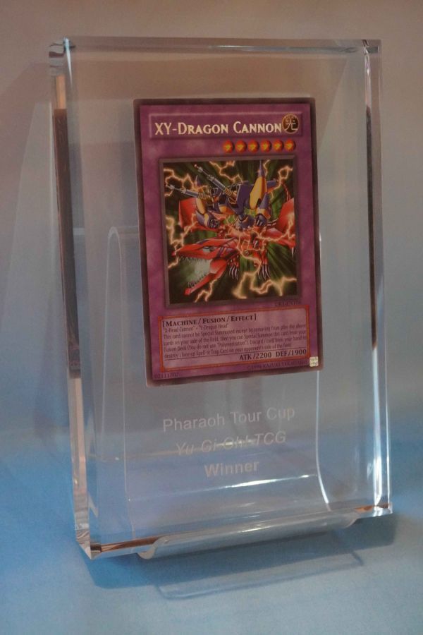 非売品 プロモ クリスタルトロフィー 英語版 XY ドラゴン・キャノン Winner Yugioh Trophy Pharaoh Tour Cup Prize 遊戯王_画像1