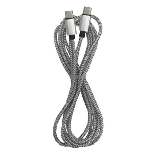 新品　USBケーブル　2m　5A出力対応　データ転送　Type-C(オス-オス)　銀色