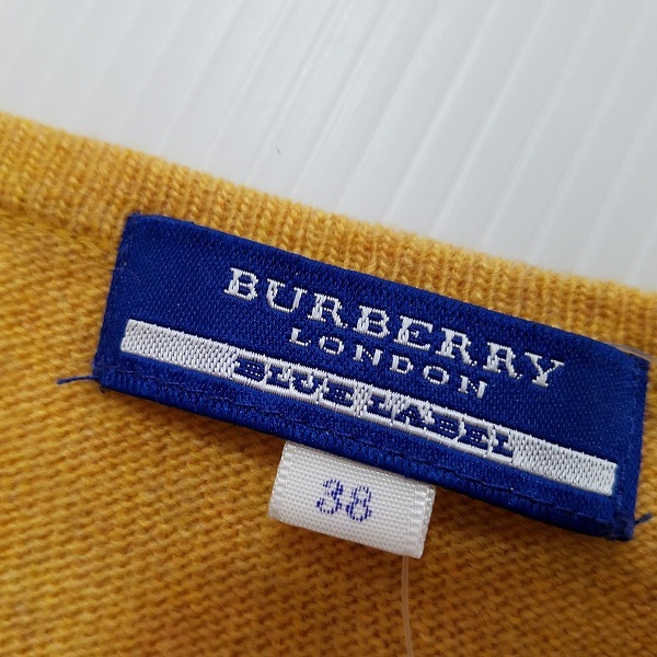 #anc バーバリーブルーレーベル BURBERRYBLUELABEL ニット セーター 38 オレンジ系 オフホワイト ボーダー 長袖 レディース [811539]_画像5