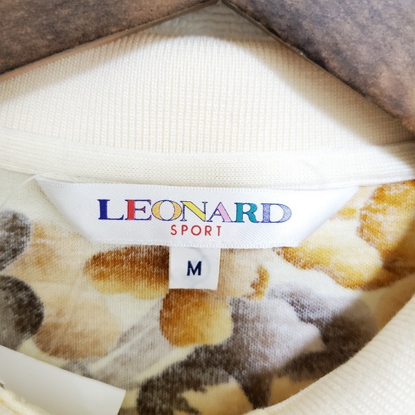 #apc レオナールスポーツ LEONARD SPORT ポロシャツ M ベージュ 長袖 花柄 レディース [749715]_画像5