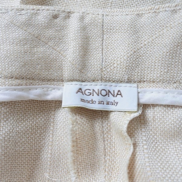 #anc アニオナ AGNONA パンツ べージュ系 薄手 イタリア製 レディース [730690]_画像4