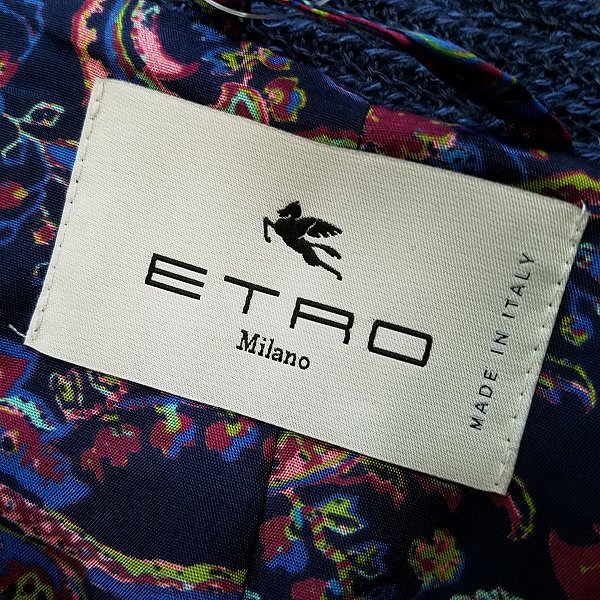 #snc エトロ ETRO ジャケット 紺系 イタリア製 S2B 麻 メンズ [807959]_画像6