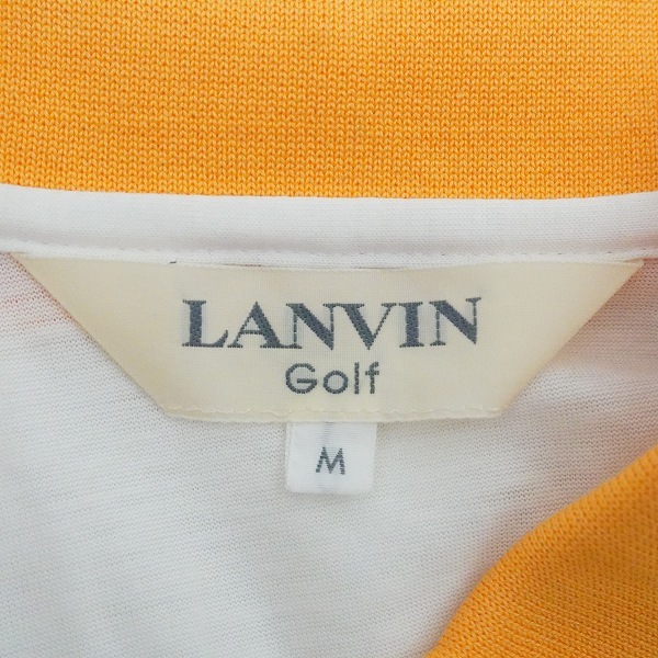 #snc ランバン ゴルフ LANVIN GOLF ポロシャツ M 白 オレンジ ノースリーブ パイピング レディース [745163]_画像6