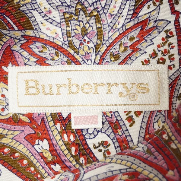 #snc Burberry BURBERRY One-piece red tea color multi peiz Lee pattern Vintage lady's [814442]