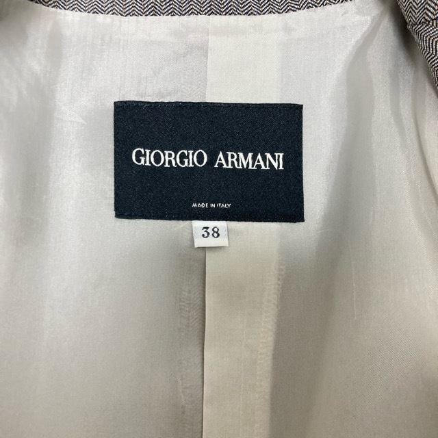 #anc アルマーニ ARMANI ジャケット 38 グレー系 スタンドカラー モヘヤ混 タグ付き 美品 レディース [808782]_画像6