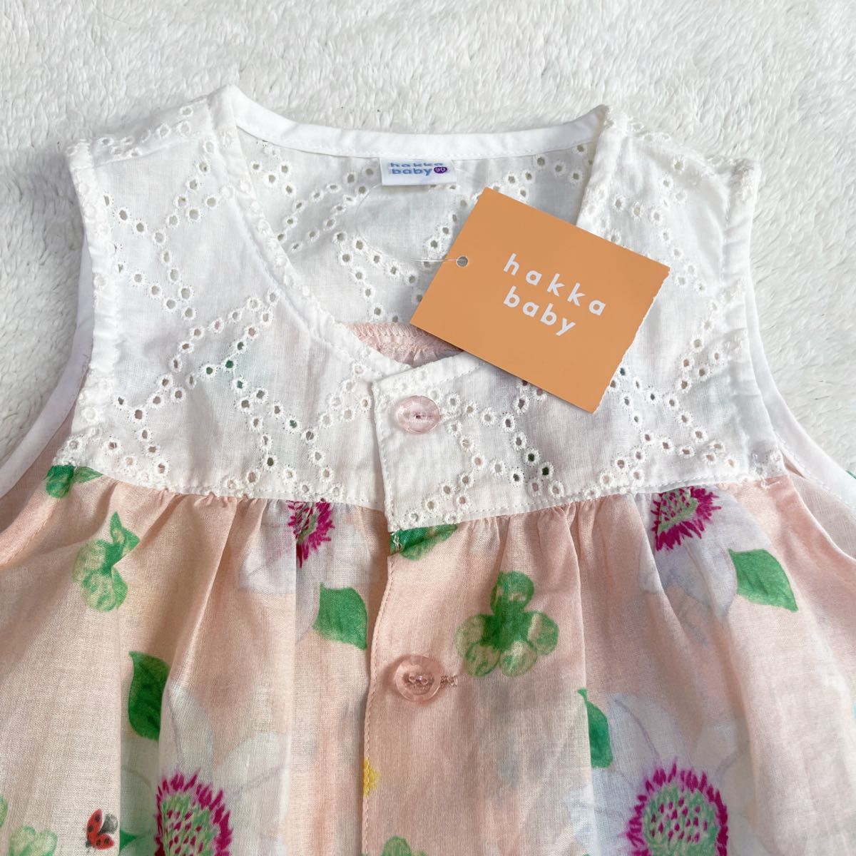 新品未使用 hakkababy ハッカベビー 花柄チュニックとパンツセットアップ タグ付き ノースリーブワンピース