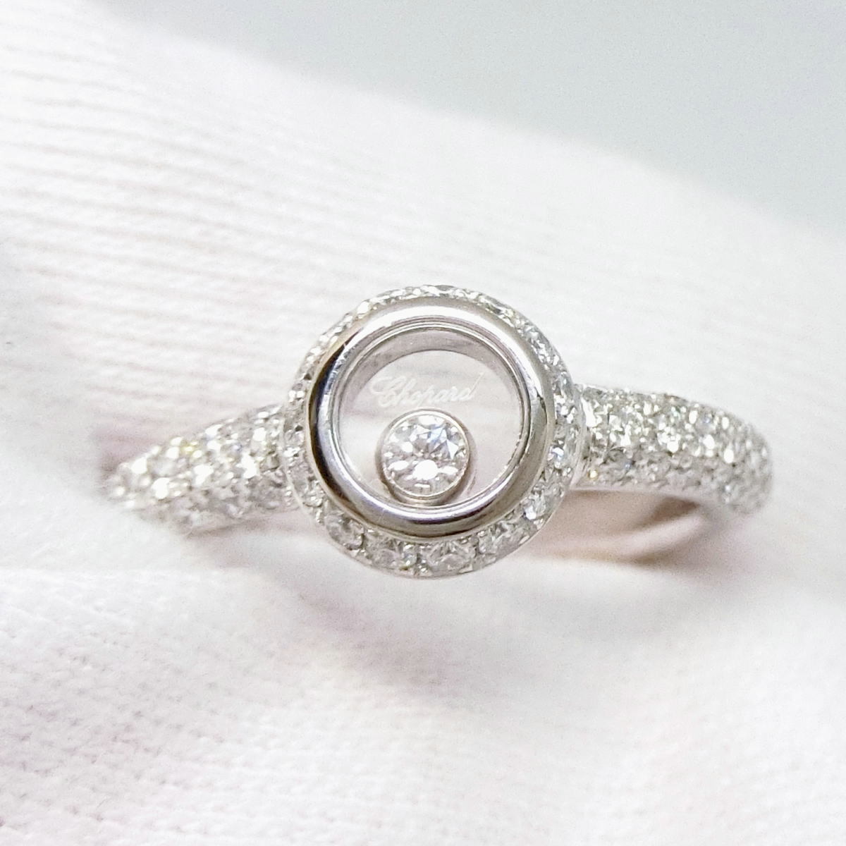 [ бесплатная доставка ] Chopard Chopard 750WG happy бриллиант 1P diamond / раунд кольцо с бриллиантом 9 номер 82/2902-20* с гарантией * прекрасный товар 