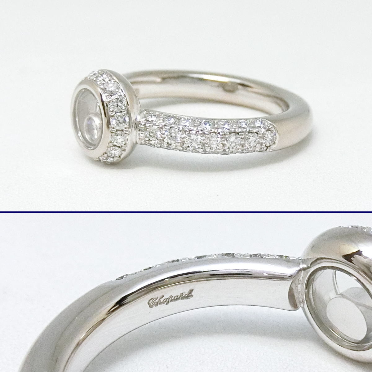 [ бесплатная доставка ] Chopard Chopard 750WG happy бриллиант 1P diamond / раунд кольцо с бриллиантом 9 номер 82/2902-20* с гарантией * прекрасный товар 