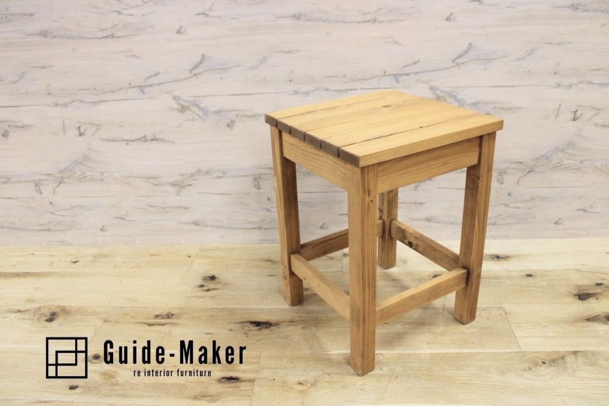 GMGN33B〇アロエ スツール 椅子 木製チェア サイドテーブル パイン材 北欧スタイル ナチュラル 関家具_画像1