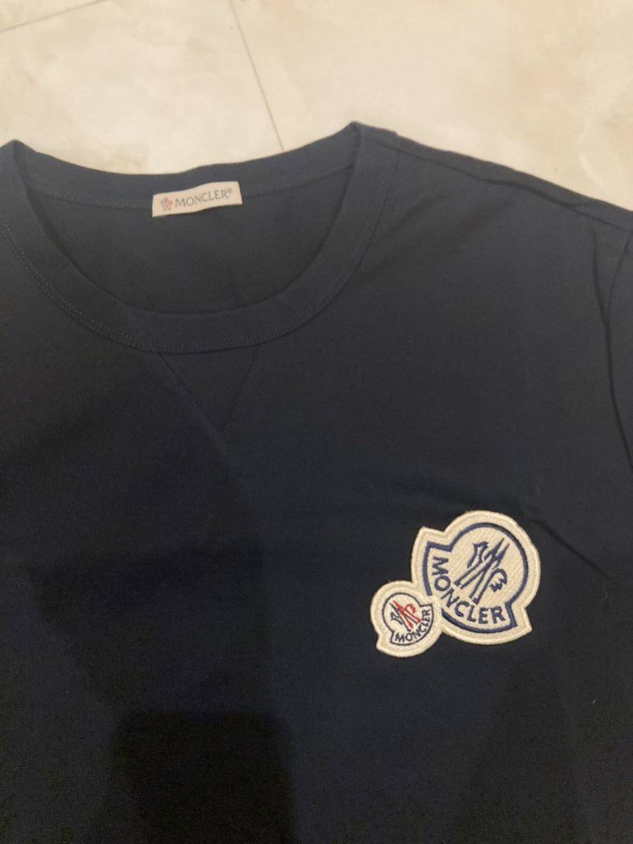 モンクレール ダブルワッペンTシャツ ネイビー サイズL MONCLER 半袖