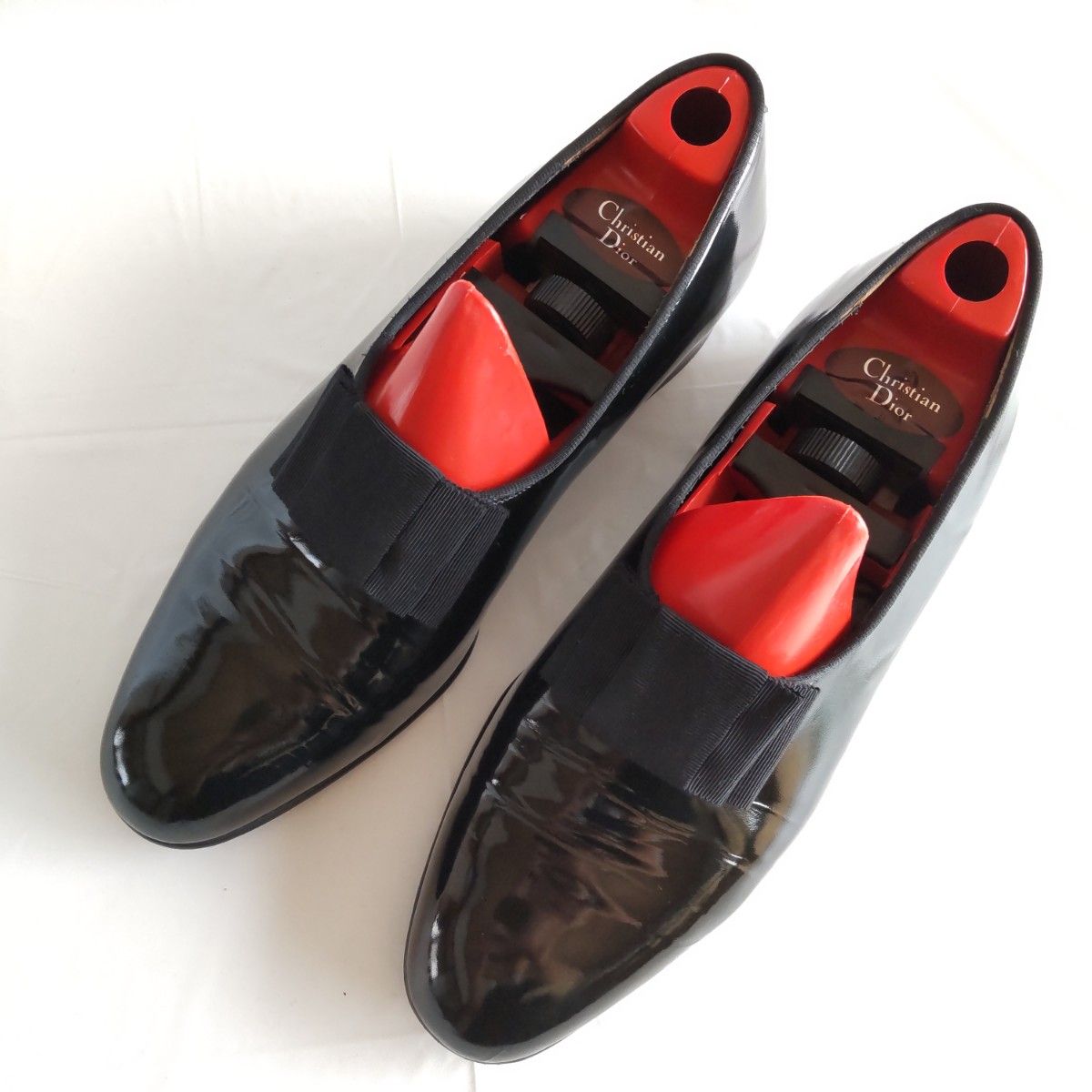 美品 Dior ディオール オペラシューズ 25cm リボン エナメル 黒 美品 Dior ディオール オペラシューズ 25cm リボン エナメル 黒
