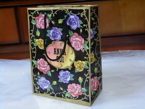 ☆入手不可 ANNA SUI アナスイ コスメ 旧ショップバック 紙袋 薔薇柄☆の画像3