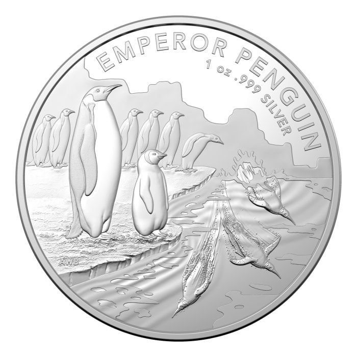 ☆最新作 限定25000枚 2023年 オーストラリア  『皇帝ペンギン』 新品 未使用 1 オンス 純銀 BU 銀貨 カプセル入