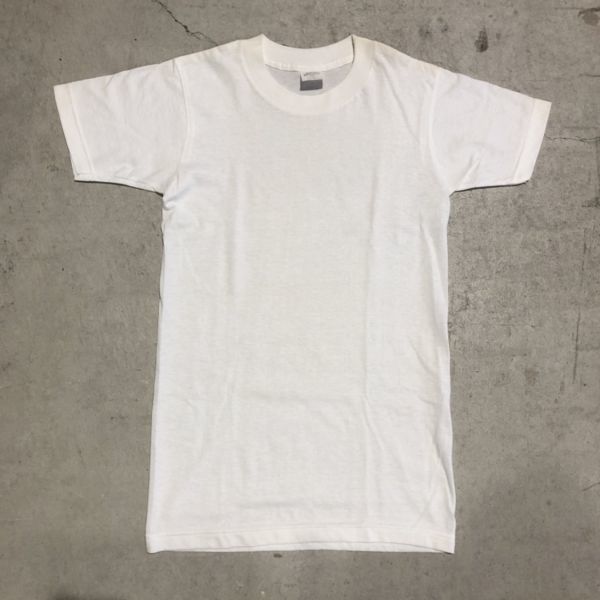 90s VINTAGE US ARMY WHITE COTTON TEE ビンテージ アメリカ軍 コットン 白 Tシャツ DEAD STOCK 未使用 XS 古着 USA 即決_画像1