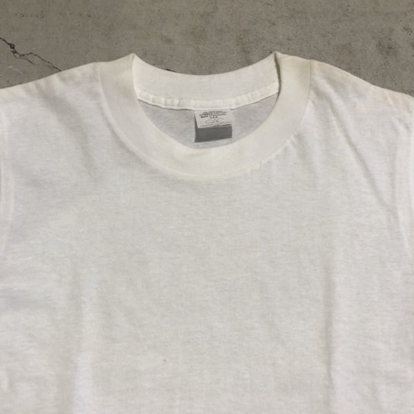 90s VINTAGE US ARMY WHITE COTTON TEE ビンテージ アメリカ軍 コットン 白 Tシャツ DEAD STOCK 未使用 XS 古着 USA 即決_画像3