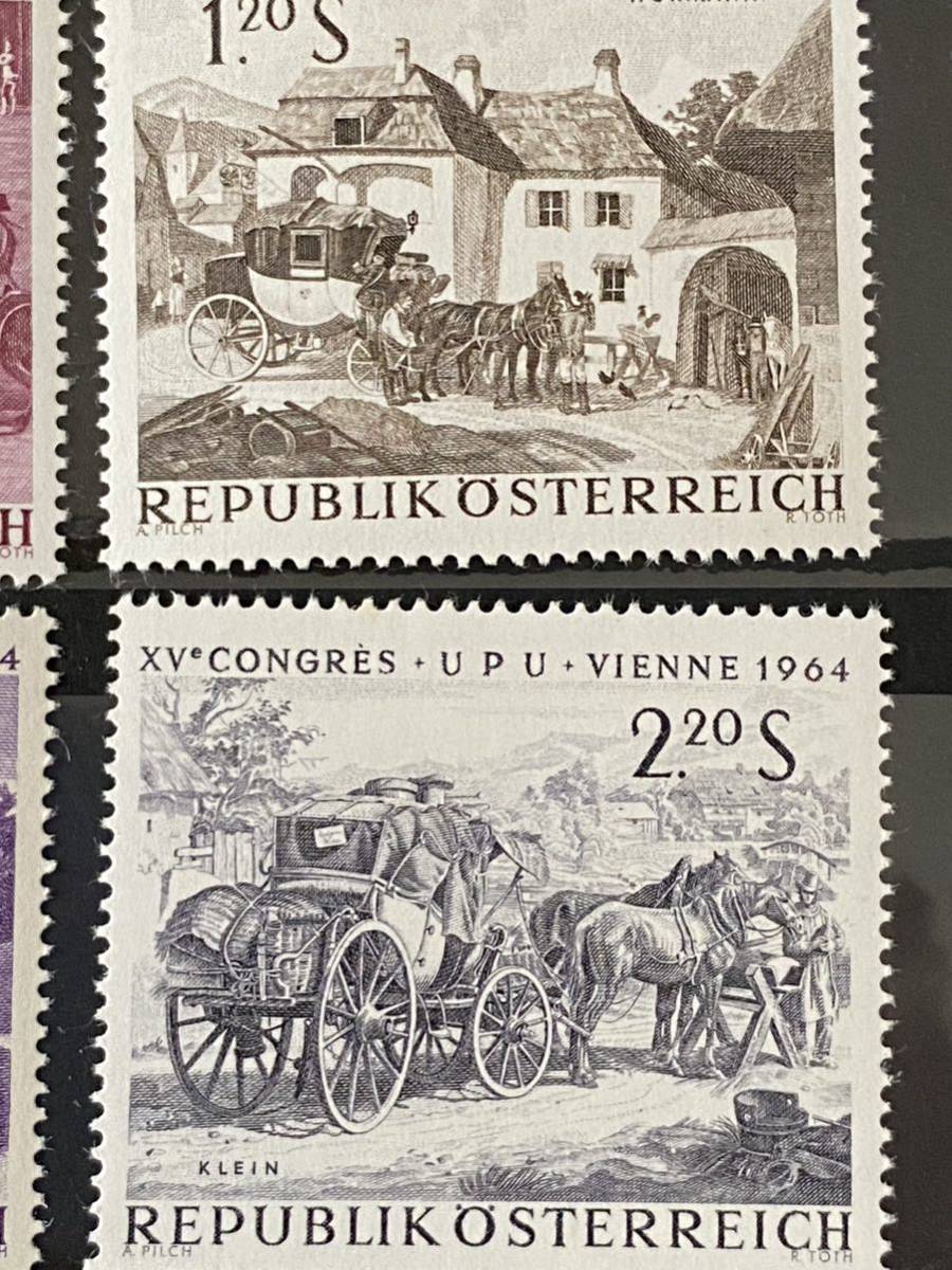  Austria stamp picture 8 kind [ The -ruba is department bus, Koo nurse dollar f. profit, mail relay department, new . travel, rider, mountain. mail horse car, mail relay place, mountain. bus ]c10
