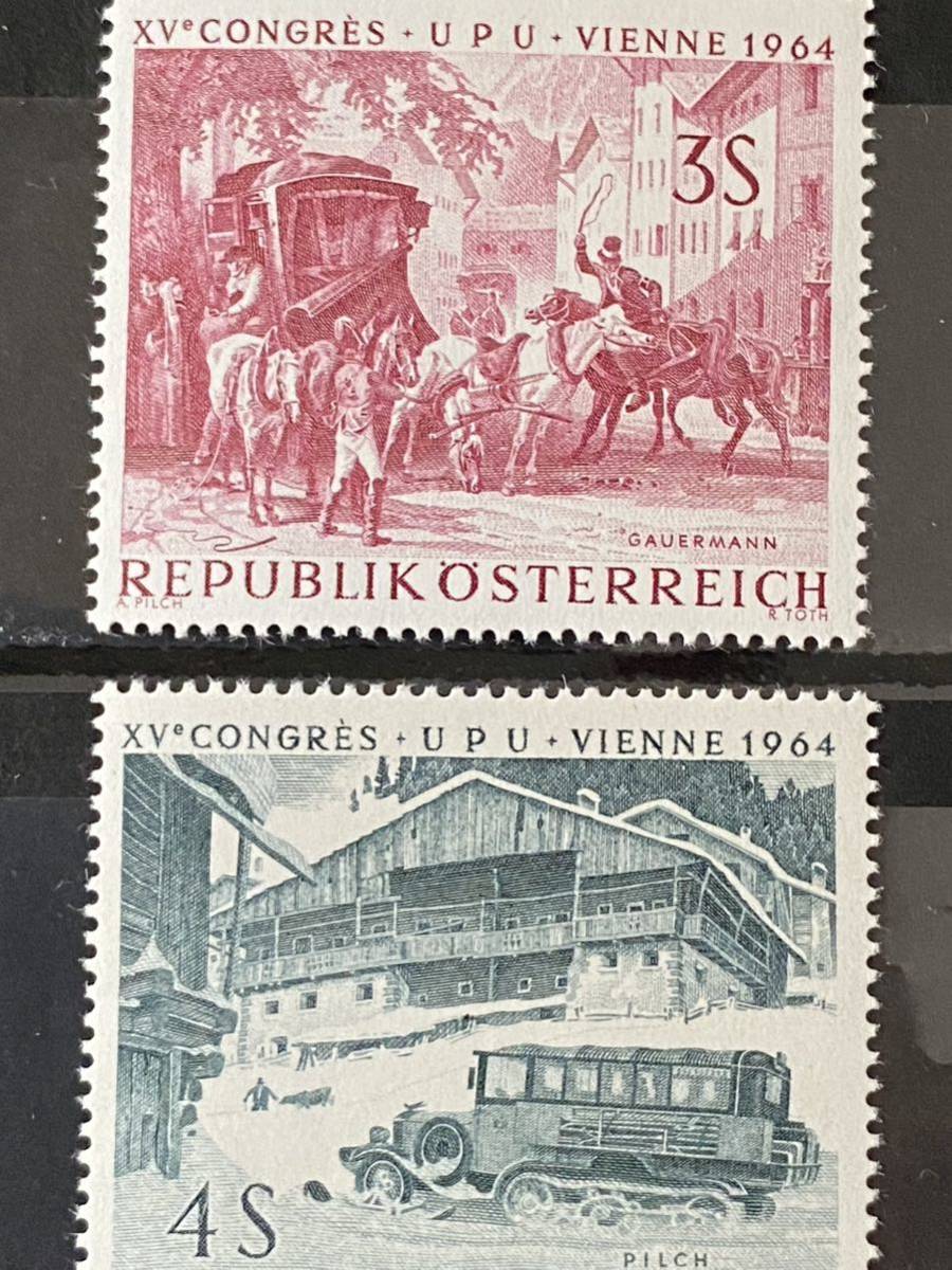  Austria stamp picture 8 kind [ The -ruba is department bus, Koo nurse dollar f. profit, mail relay department, new . travel, rider, mountain. mail horse car, mail relay place, mountain. bus ]c10