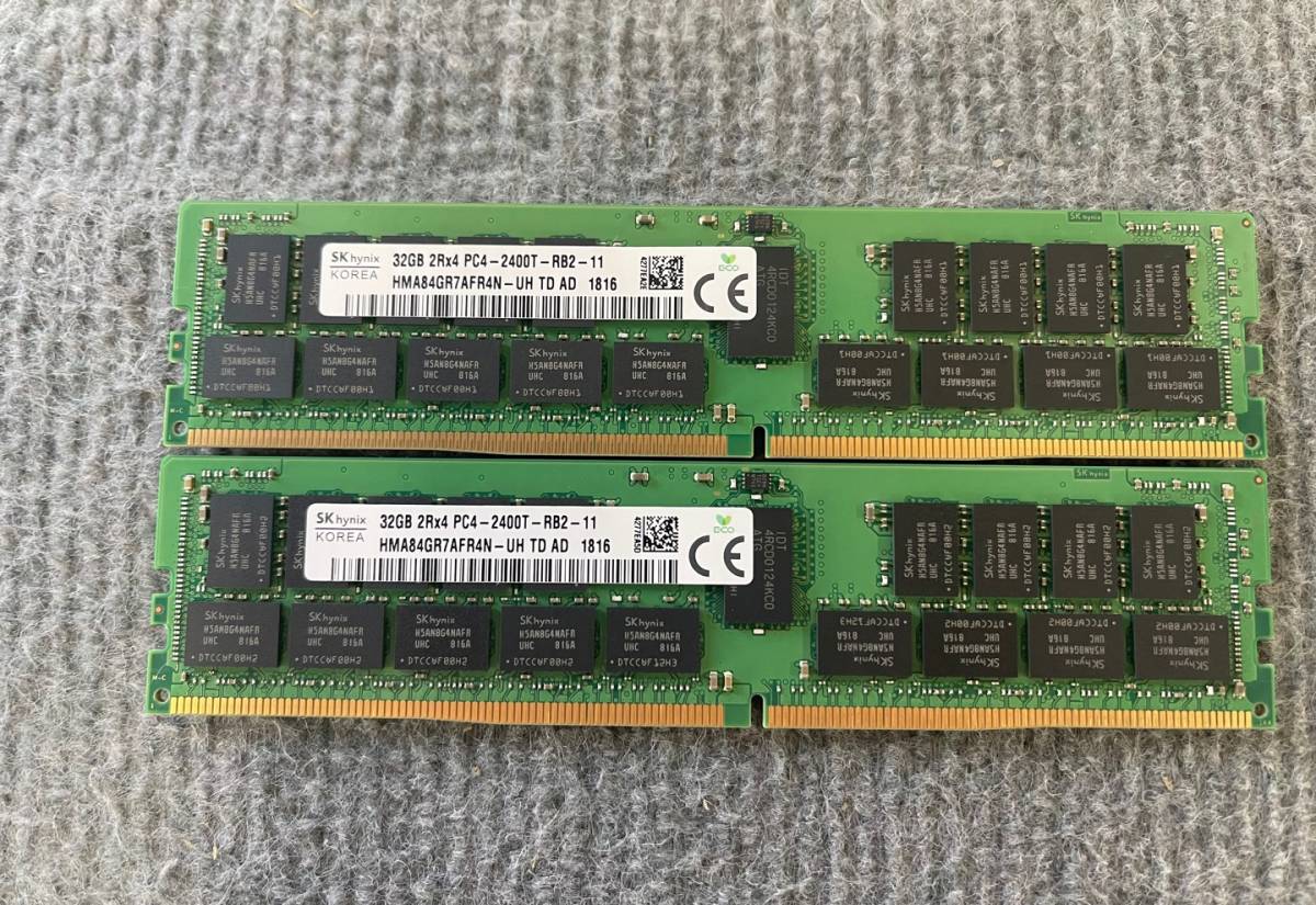 32GB 2枚セット 計64GB SK hynix HMA84GR7AFR4N-UH DDR4 2Rx4 PC4