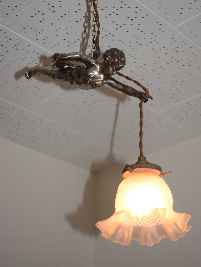 超特価激安 古照明　天使　エンジェル　吊り照明　ペンダントライト　洋風　antique　angel　lamp 照明