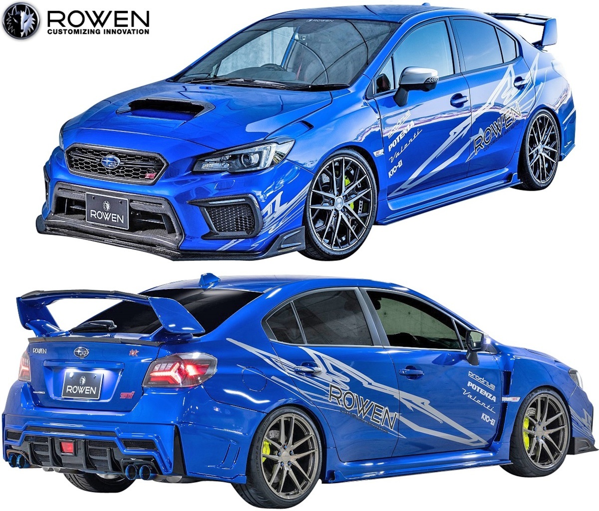 【M's】スバル WRX STI/S4 後期 (2017.6-) ROWEN エアロキット 6点／／FRP+Wet Carbon カーボン VAB VAG エアロ フルエアロ セット ロエン_画像1