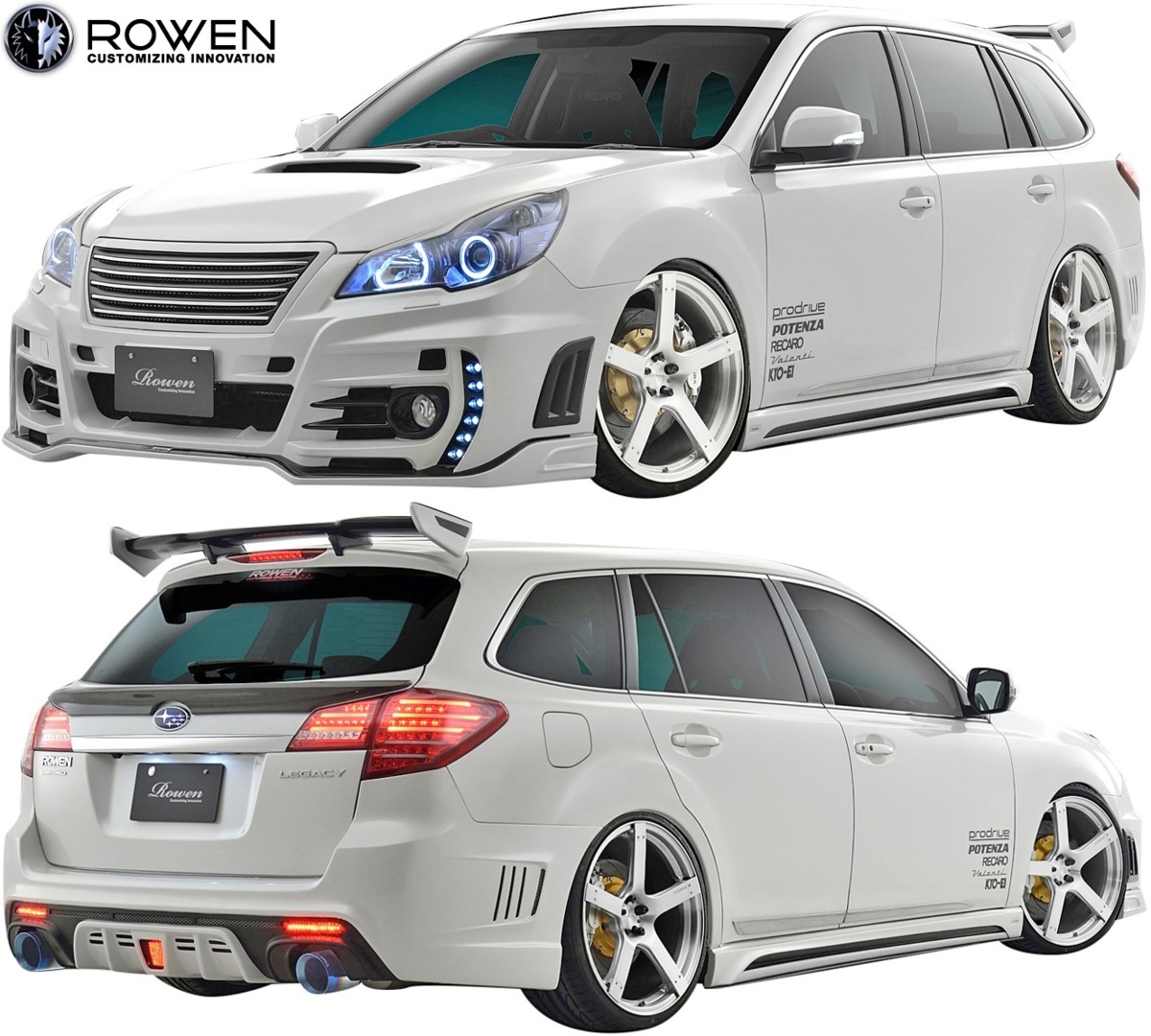 【M's】SUBARU D-E型 B4 レガシィ セダン / ツーリングワゴン RR (2012.05-2014.10) ROWEN フロントバンパー / FRP ロエン エアロ 1S003A20_画像3