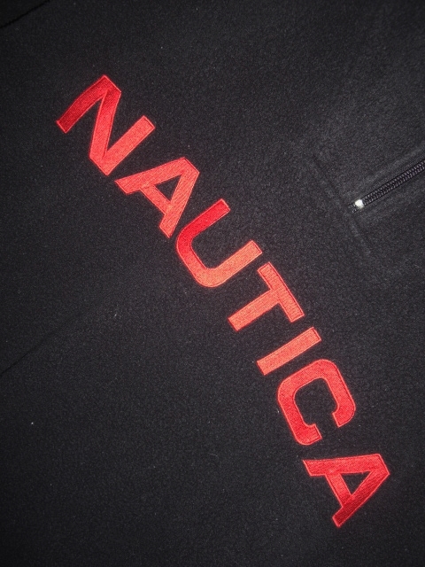 S ノーティカ NAUTICA 90s ビンテージ プルオーバー フリースジャケット 紺赤 アノラック K20C582_画像2