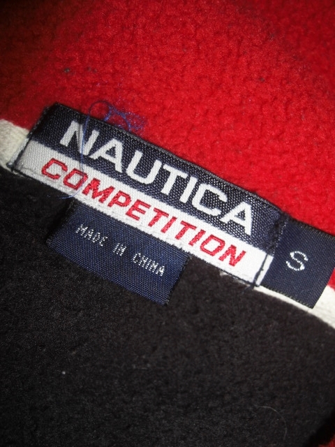 S ノーティカ NAUTICA 90s ビンテージ プルオーバー フリースジャケット 紺赤 アノラック K20C582_画像5