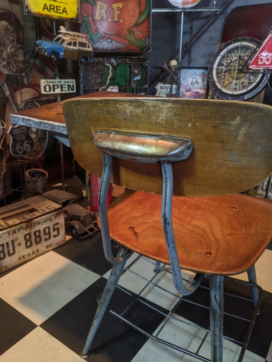  american Vintage american school стол ( модифицировано ) левый выгода . боковой стол # in пыль настоящий мебель # american Vintage . дом 
