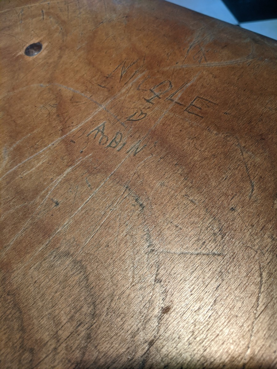  american Vintage american school стол ( модифицировано ) левый выгода . боковой стол # in пыль настоящий мебель # american Vintage . дом 